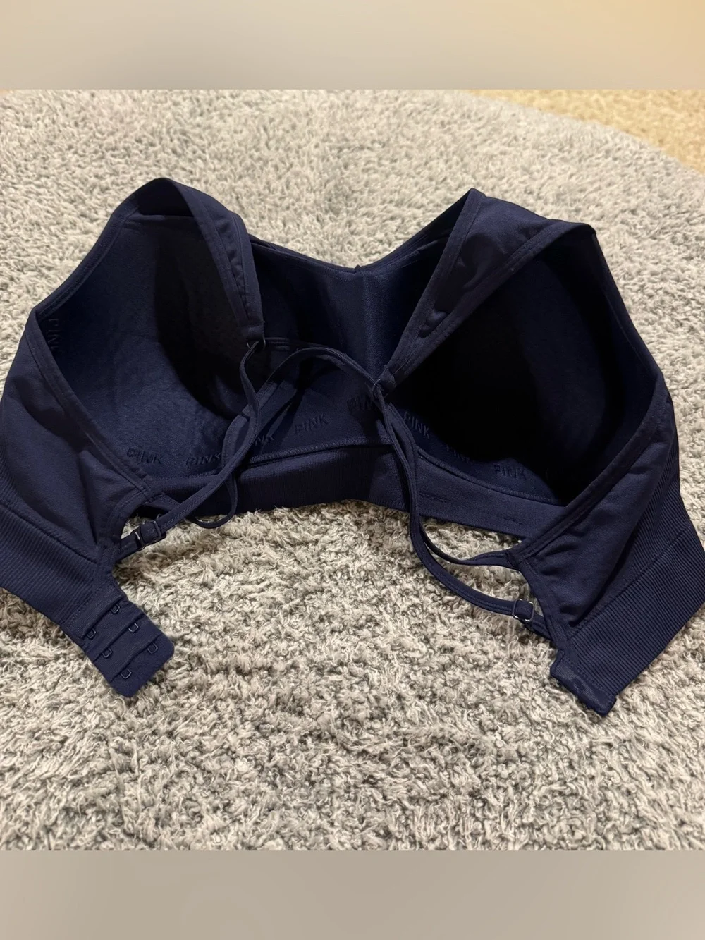 PINK Victoria Secret Navy Crisscross Sports Bra 36DD/E